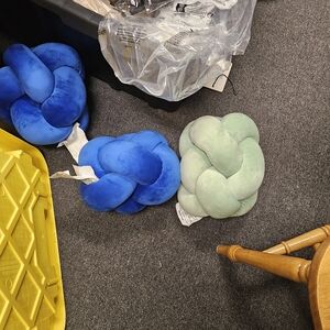 Blue and Green Knot Pillows